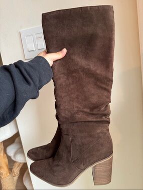 Target brown suede knee high boots